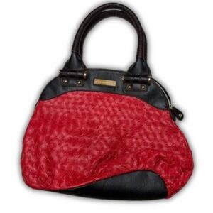 Miss‎ Tina Taste of Couture Red Black Shoulder Bag Purse Handbag Braided Woven